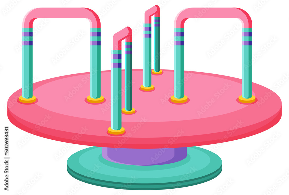 Children roundabout playground cartoon Children roundabout playground cartoon