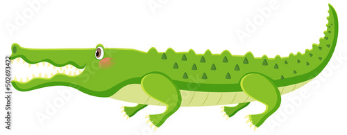 Cute crocodile cartoon character isolated
