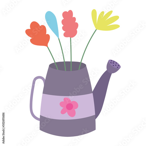 watering can with flowers © Stockgiu