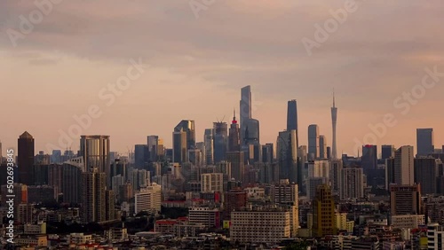 Timelapse of modern City, Guangzhou China