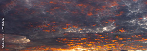 Scary sky and red black clouds before the rain.