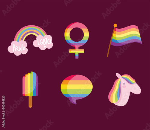 set of LGBTQ pride