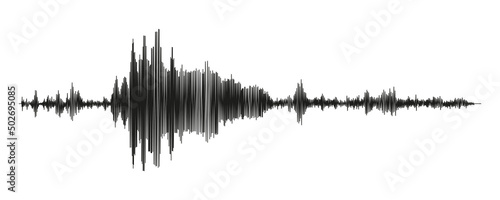 Seismograph measurement or lie detector graph. Seismic measurements with data record. Vector illustration isolated in white background