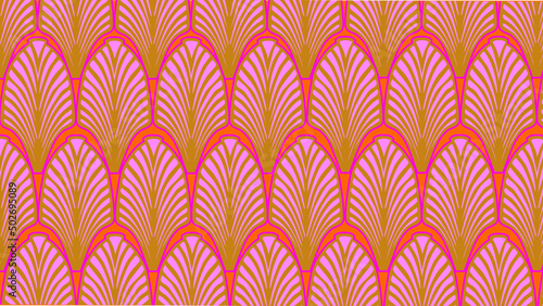 Art Deco patterns in feminine and luxurious colors create a nostalgic and luxurious atmosphere of the 1920s.  vector