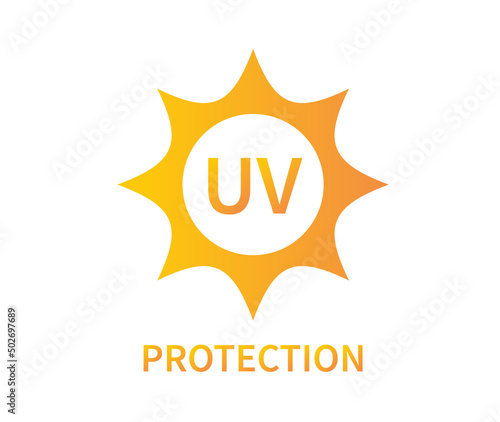 uv protection icon. Solar ultravioleton uv logo on white background. Vector illustration