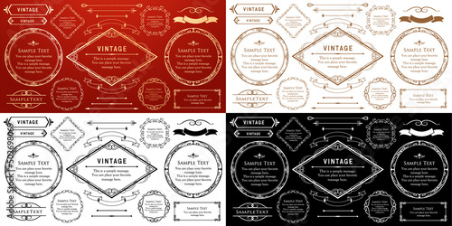 高級感のあるフレームデザイン　カードデザイン　アンティーク　ラグジュリー　ビンテージ	
