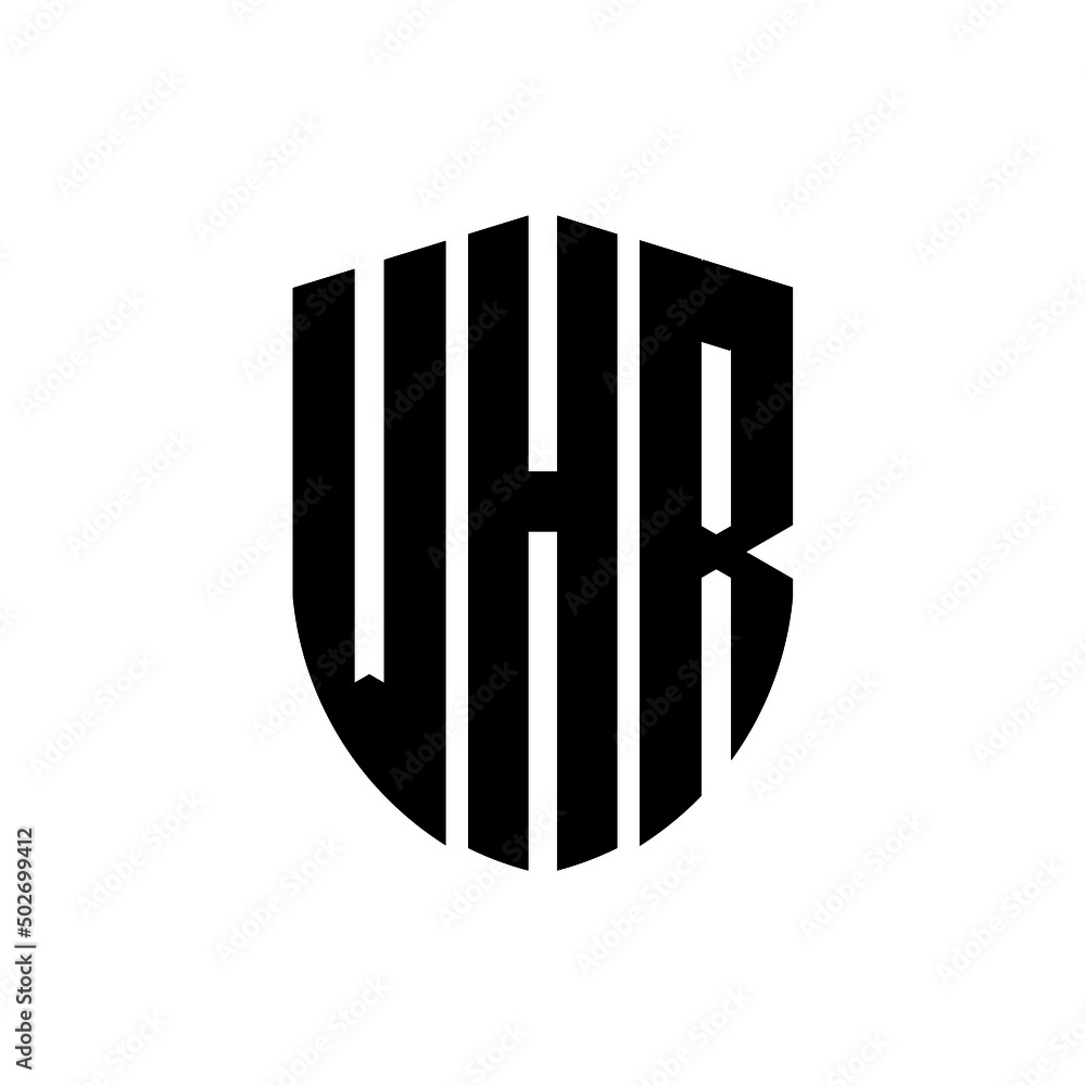 WHR letter logo design. WHR modern letter logo with black background
