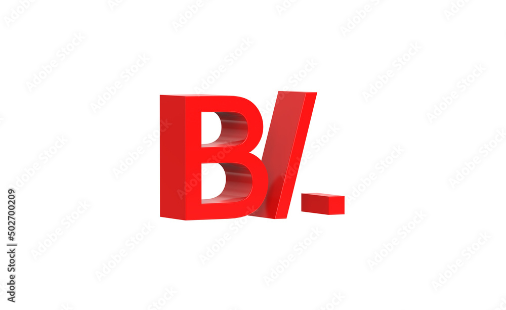 Panamanian balboa currency symbol of Panama in Red - 3d rendering, 3d illustration Panamanian balboa currency symbol of Panama in Red - 3d rendering, 3d illustration