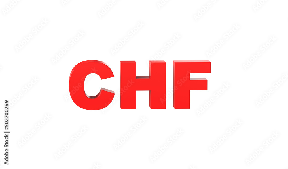 Swiss Franc currency symbol of Switzerland in Red - 3d rendering, 3d illustration Swiss Franc currency symbol of Switzerland in Red - 3d rendering, 3d illustration