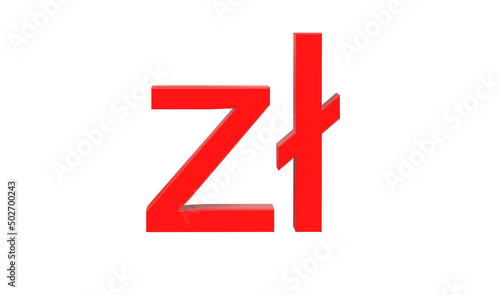 Free Download Polish zloty currency symbol of Poland in Red - 3d rendering, 3d illustration  - GFXLoad