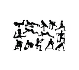  Fitness and Gym Activity Silhouettes, art vector design
