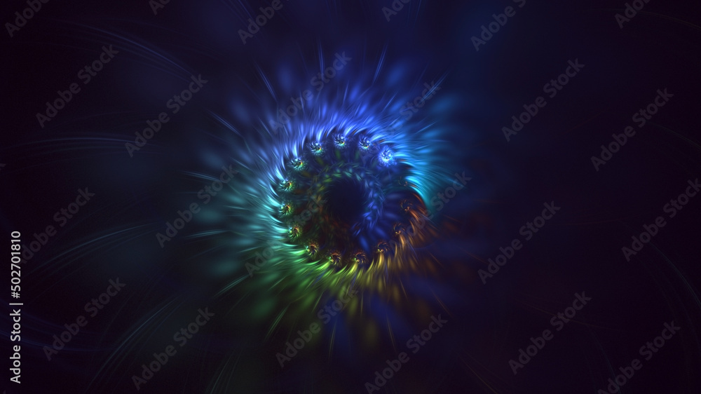 Obraz premium 3D rendering abstract round light background