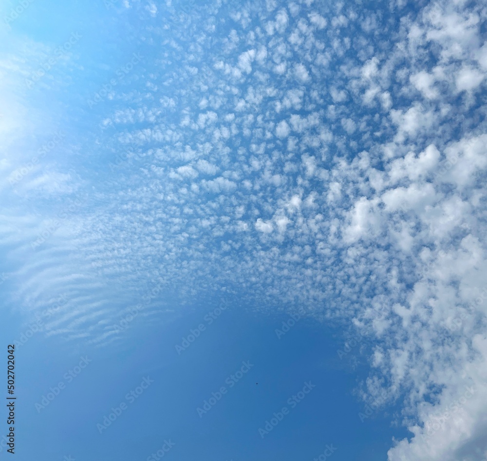 Fototapeta premium Blue sky and clouds. Beautiful cloudscape in heaven.