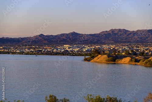 Lake Havasu City from across the lake