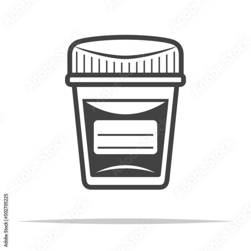 Urine test cup icon vector isolated