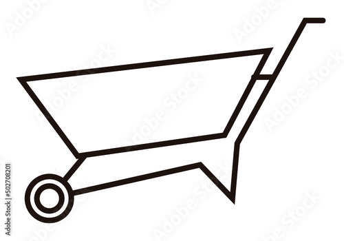 Icono de carretilla en fondo blanco. 