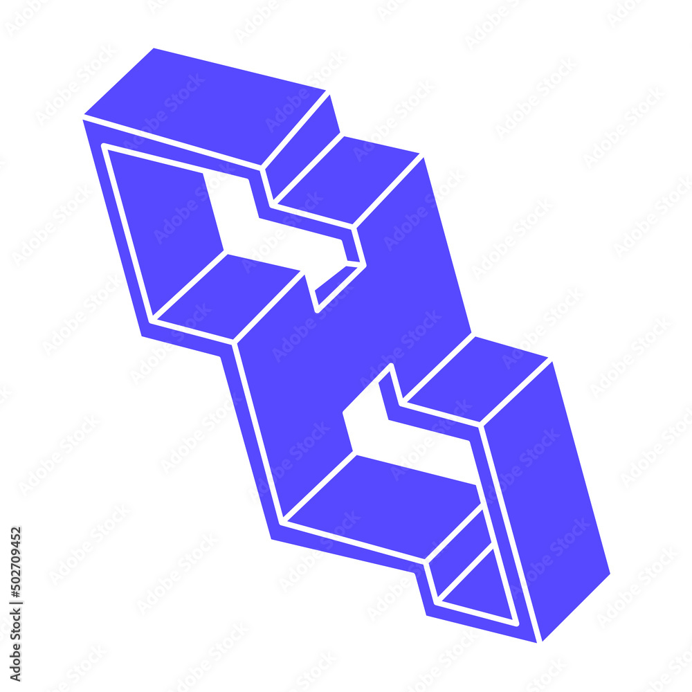 Impossible shapes. Sacred geometry figure. Optical illusion. Abstract eternal geometric objects. Impossible endless outline. Logo. Impossible geometry object on a white background. Optical art. Impossible shapes. Sacred geometry figure. Optical illusion. Abstract eternal geometric objects. Impossible endless outline. Logo. Impossible geometry object on a white background. Optical art.