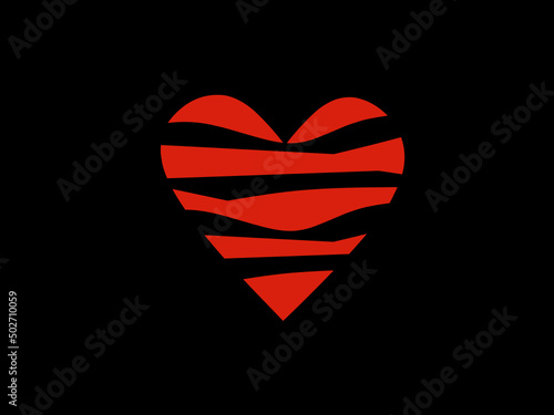 abstract background with heart shape sunset pattern