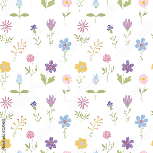 Seamless pattern of hand-drawn colors