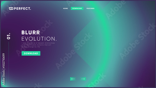 Obraz na plátně Concept of web page with futuristic tech neon gradient design