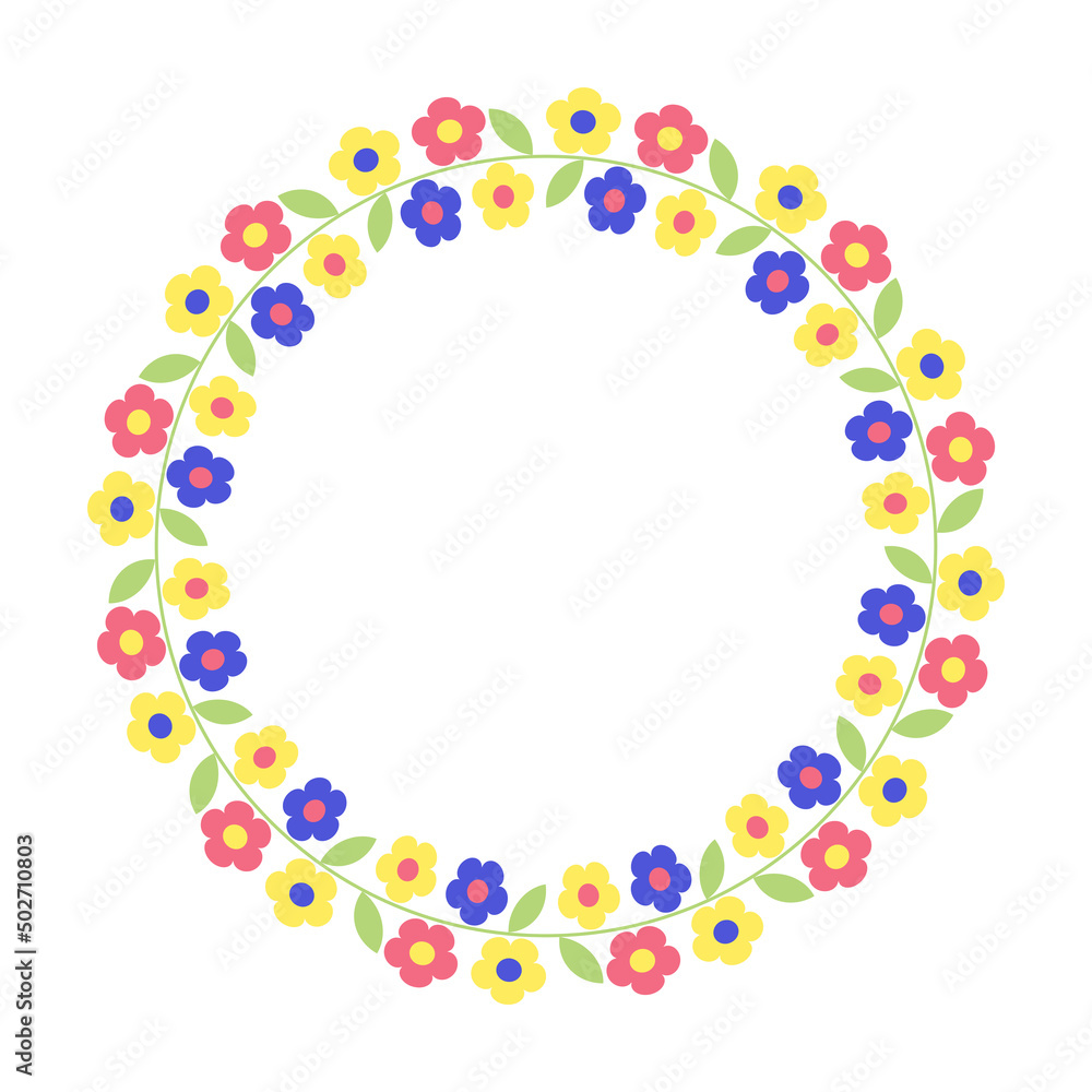 Round floral frame. Circle flower wreath border. For greeting card, wedding , Mother's Day, birthday card, invitation. Vector . Round floral frame. Circle flower wreath border. For greeting card, wedding , Mother's Day, birthday card, invitation. Vector .