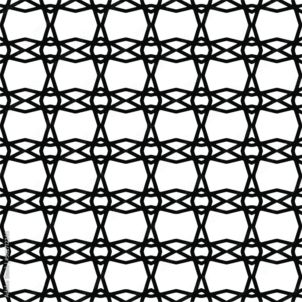 Fototapeta premium Vector seamless pattern.Simple stylish abstract geometric background. Monochrome image. Black and white color. Design for decor, prints, textile.Design element for prints. 
