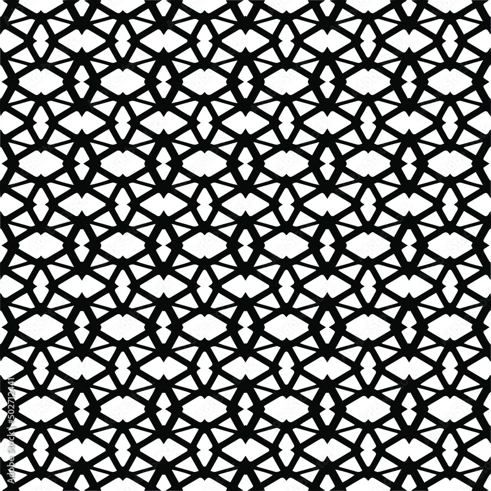 Vector seamless pattern.Simple stylish abstract geometric background. Monochrome image. Black and white color. Design for decor, prints, textile.Design element for prints.