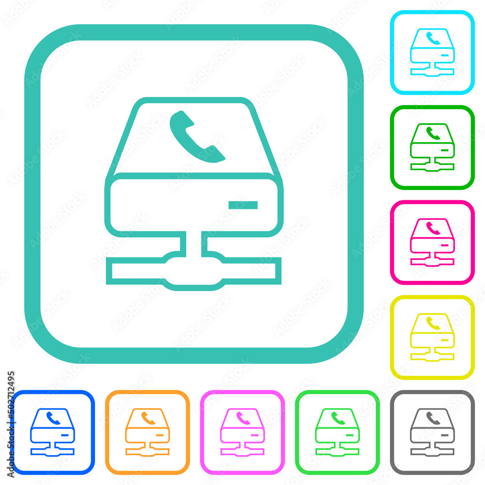 VoIP services outline vivid colored flat icons VoIP services outline vivid colored flat icons