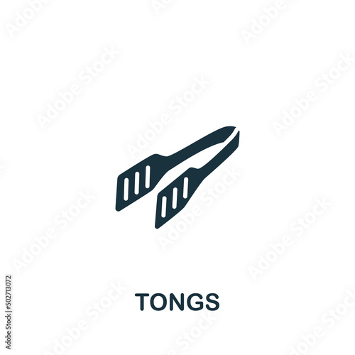 Tongs icon. Monochrome simple Cooking icon for templates, web design and infographics