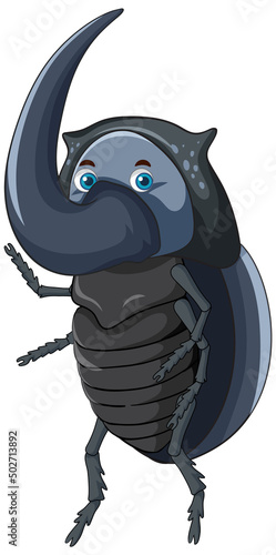 A beetle cartoon character isolated