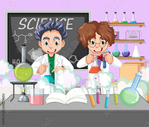 A scientist experiment in the lab