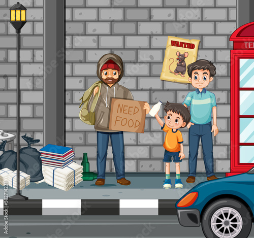 Homeless people in the city
