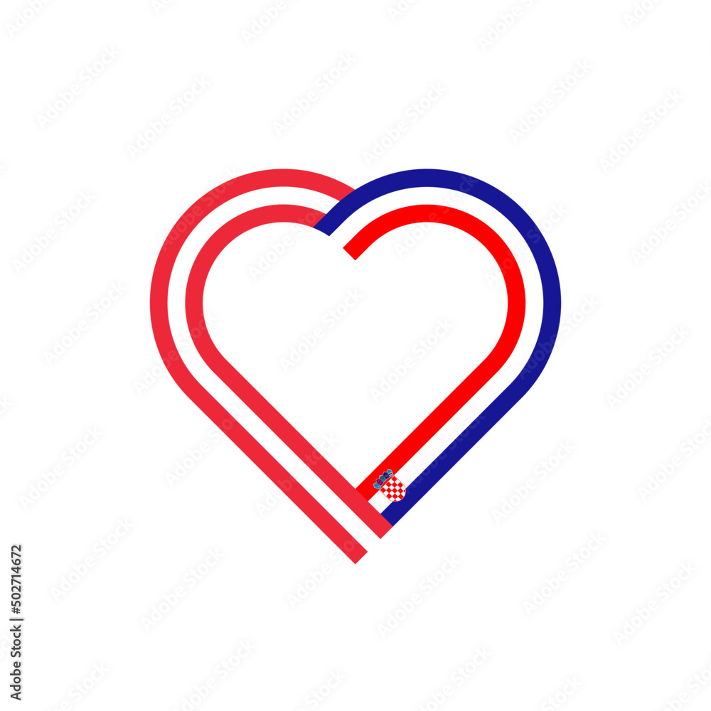 unity concept. heart ribbon icon of austria and croatia flags. vector illustration isolated on white background unity concept. heart ribbon icon of austria and croatia flags. vector illustration isolated on white background