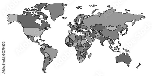 Simplified smooth border World map