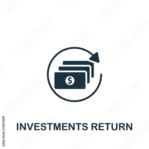 Investments Return icon. Monochrome simple Crowdfunding icon for templates, web design and infographics