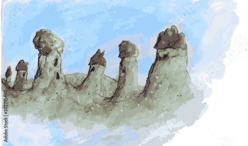 fairy chimneys located in the city of Urgup
