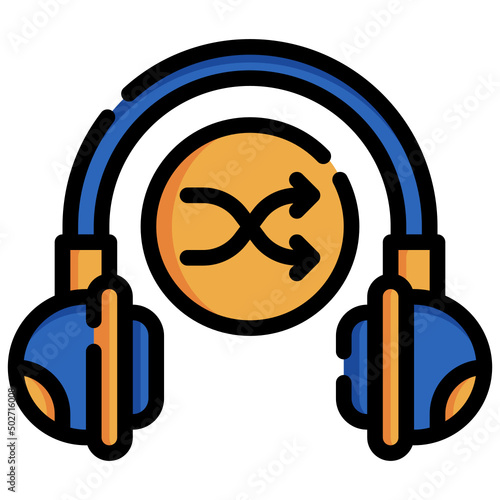 SHUFFLE filled outline icon,linear,outline,graphic,illustration