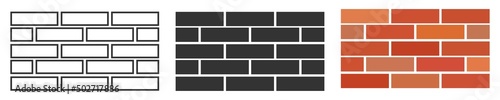 Brick wall icon. Brickwork symbol. Sign decor vector.