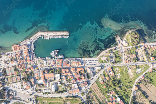 Drone shot in beautiful Urla  Izmir - the third largest city in Turkey. Aerial view