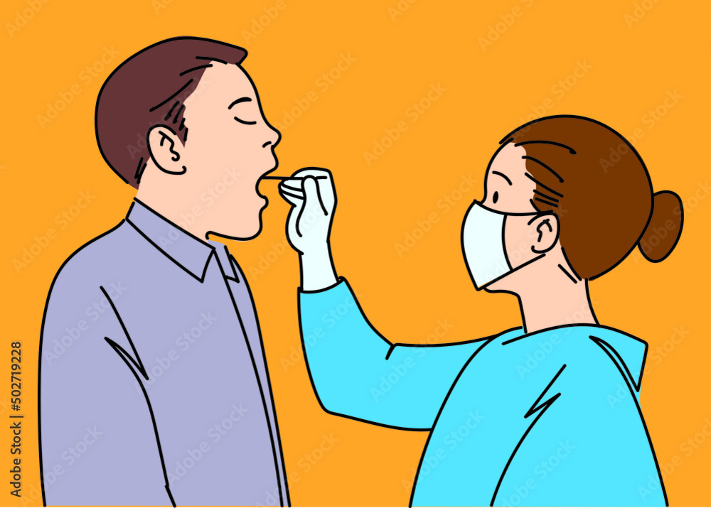 COVID diagnosis process Doctor performs nasal PCR using sterile swab Diagnosis of Coronavirus COVID-19 ATK COVID diagnosis process Doctor performs nasal PCR using sterile swab Diagnosis of Coronavirus COVID-19 ATK