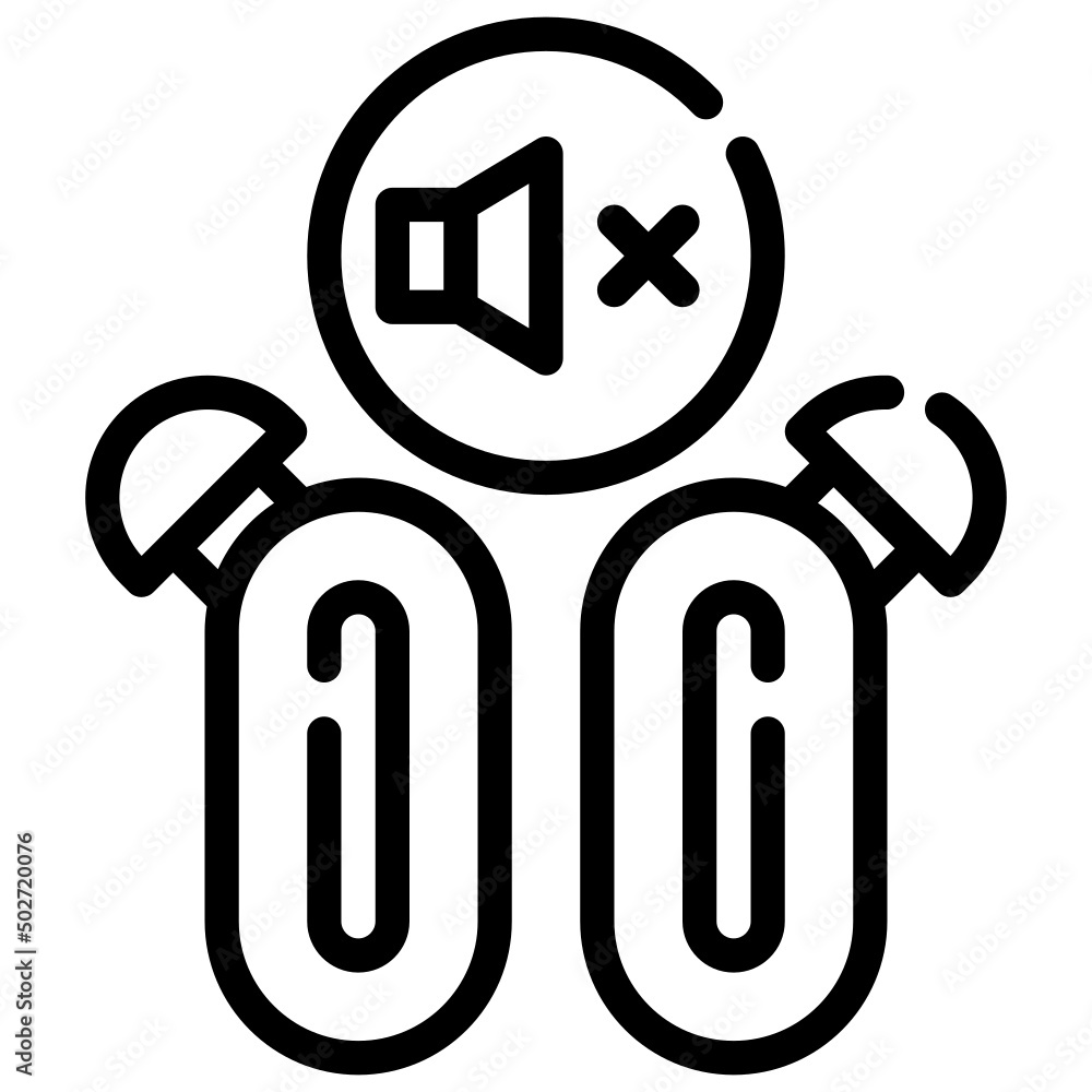 MUTE line icon,linear,outline,graphic,illustration