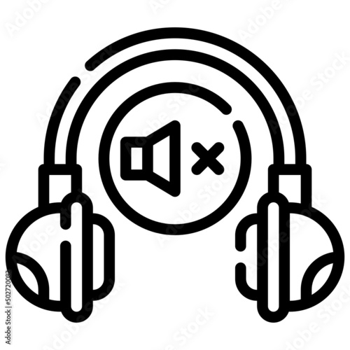 MUTE line icon,linear,outline,graphic,illustration