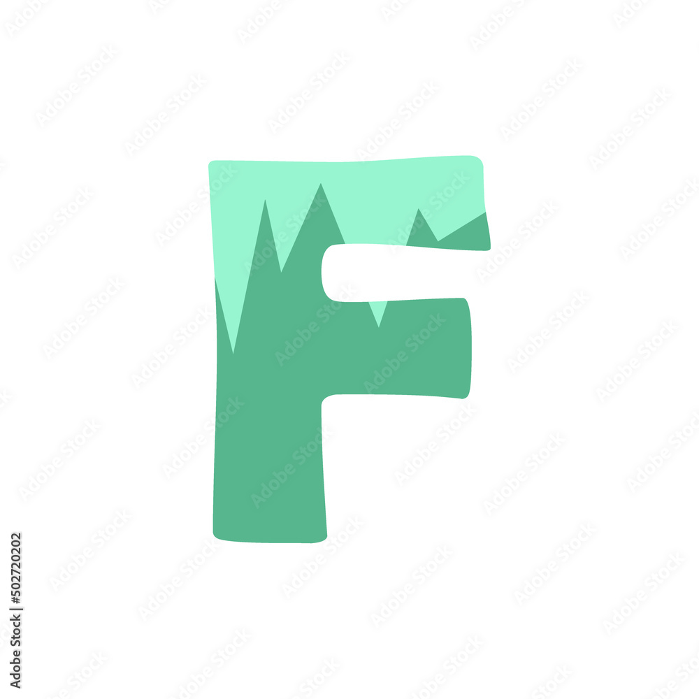 The letter F on a white background. Icon, button, graphic, illustration, web, symbol, graphic resources.