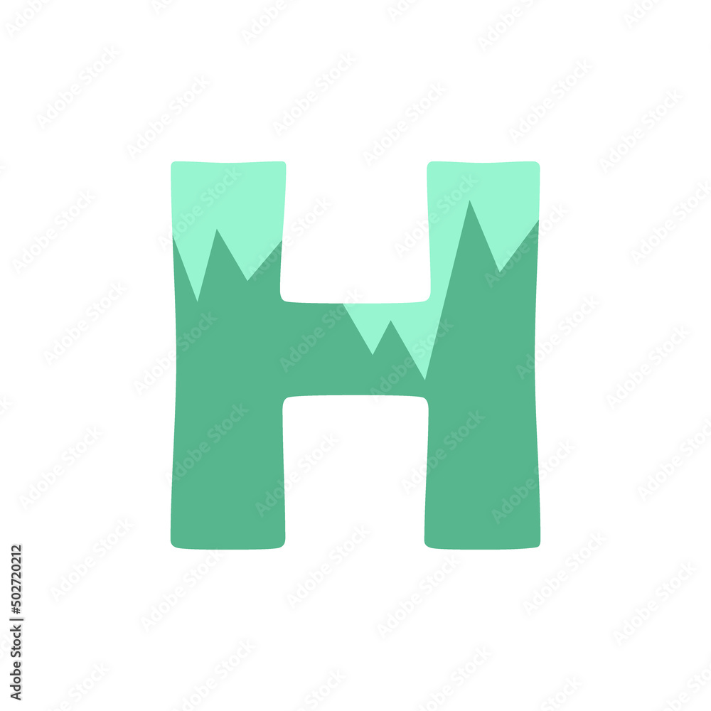The letter H on a white background. Icon, button, graphic, illustration, web, symbol, graphic resources.