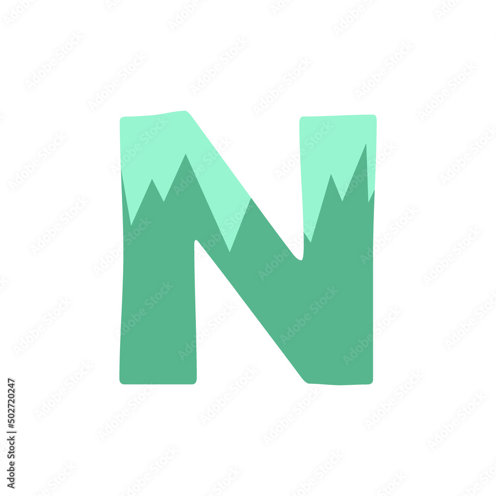 The letter N on a white background. Icon, button, graphic, illustration, web, symbol, graphic resources.