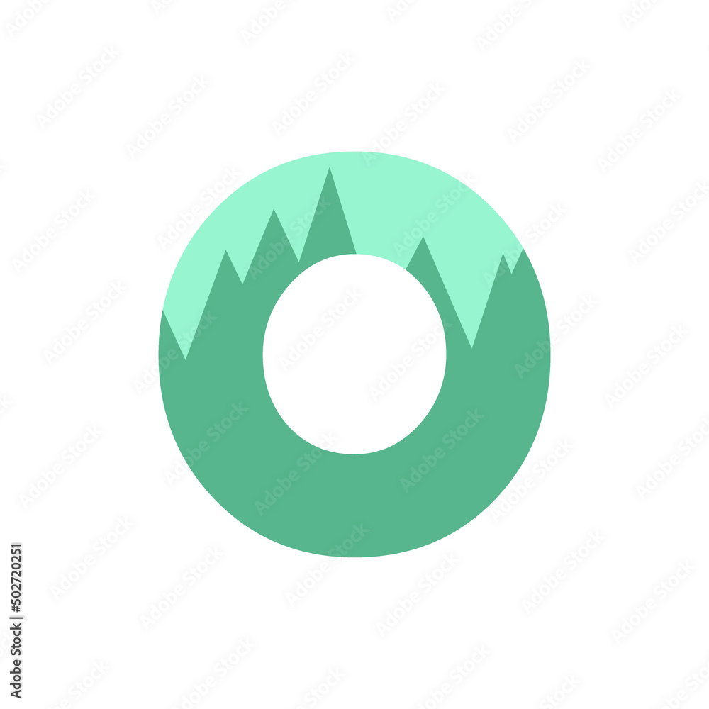 The letter O on a white background. Icon, button, graphic, illustration, web, symbol, graphic resources.
