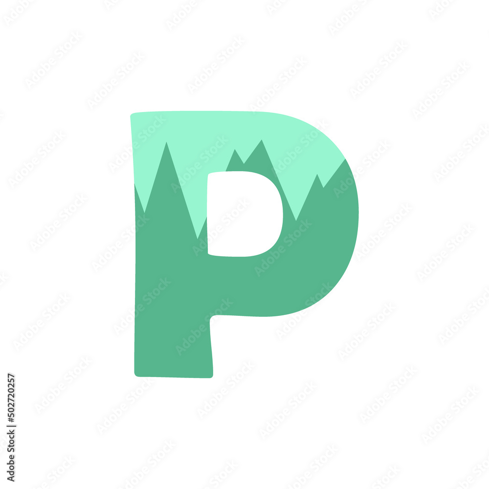 The letter P on a white background. Icon, button, graphic, illustration, web, symbol, graphic resources.