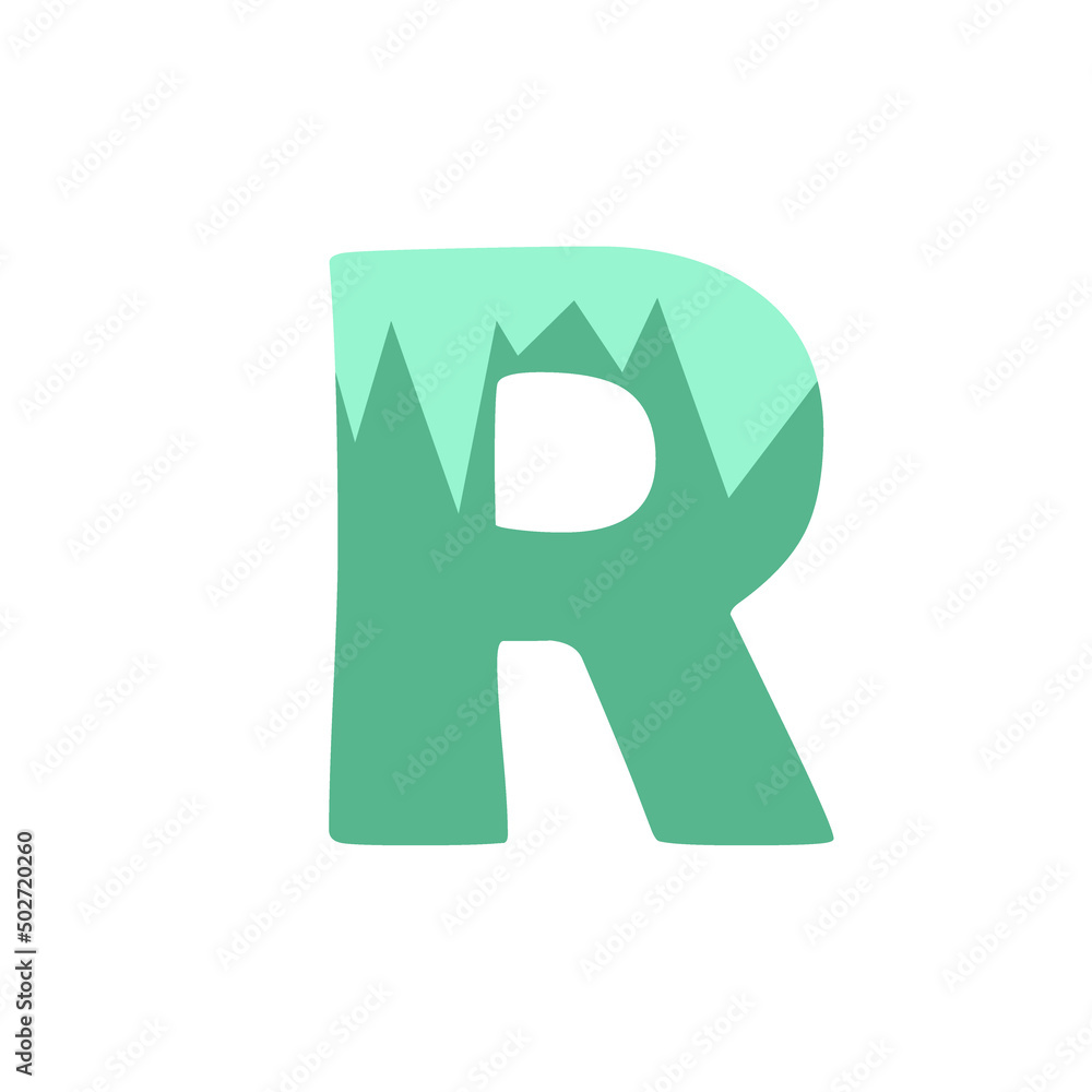 The letter R on a white background. Icon, button, graphic, illustration, web, symbol, graphic resources. The letter R on a white background. Icon, button, graphic, illustration, web, symbol, graphic resources.