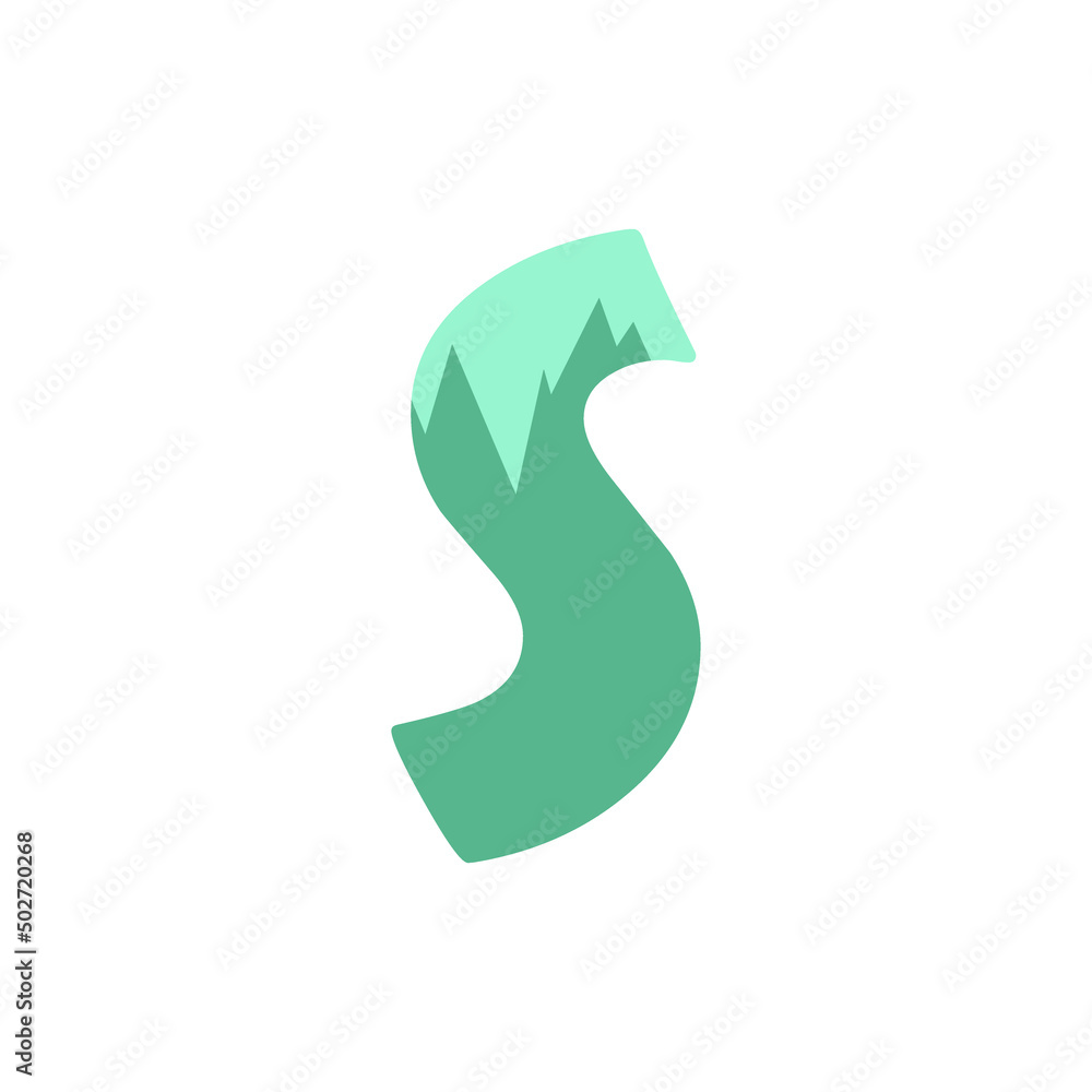 The letter S on a white background. Icon, button, graphic, illustration, web, symbol, graphic resources.