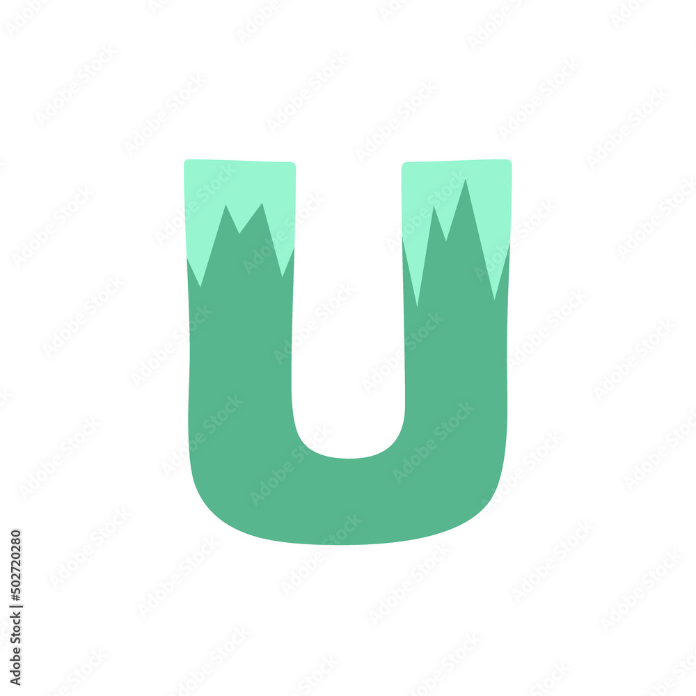 The letter U on a white background. Icon, button, graphic, illustration, web, symbol, graphic resources.